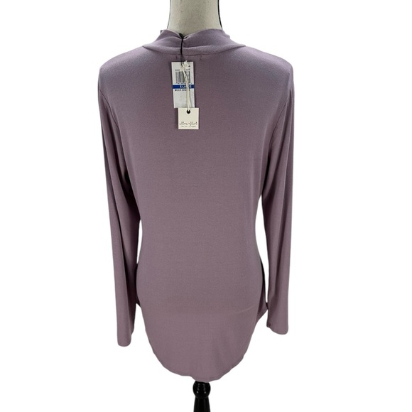 Ultra Flirt Long Sleeve Keyhole Neck T-Shirt - Purple - size XL - Picture 3 of 8